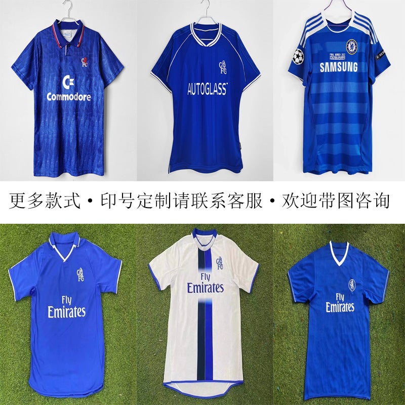 Chelsea Jersey Retro 12 Champions League No. 98 Desailly No. 25 Zola 9 Torres Short Sleeve Football Uniform Home - Image 2