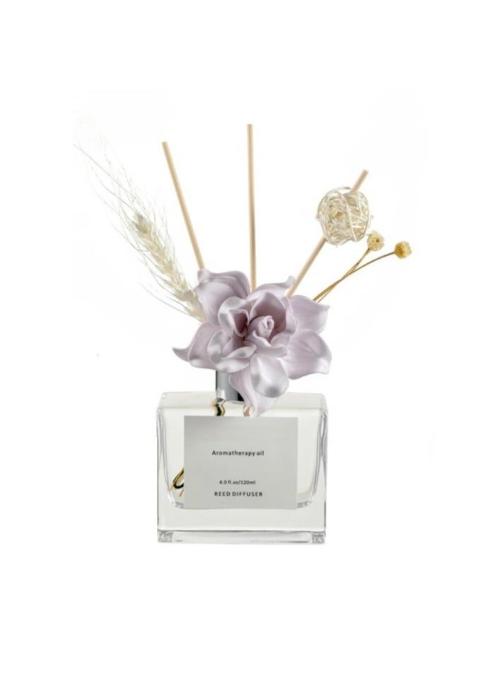 Lavender Scented 120ml Flower Reed Diffuser Set Scent Diffuser With Sticks Home Fragrance Flower Diffuser For Home Office Bathroom Shelf