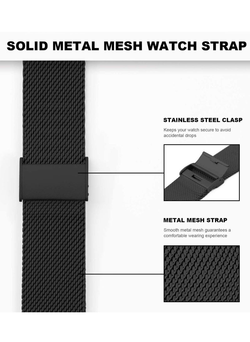 Compatible for Honor Band 6/Honor Band 7 Strap Stainless Steel Metal Bracelet Replacement Band Metal Integrated Case Strap Wristband Sport Band for Women Men  - Image 3