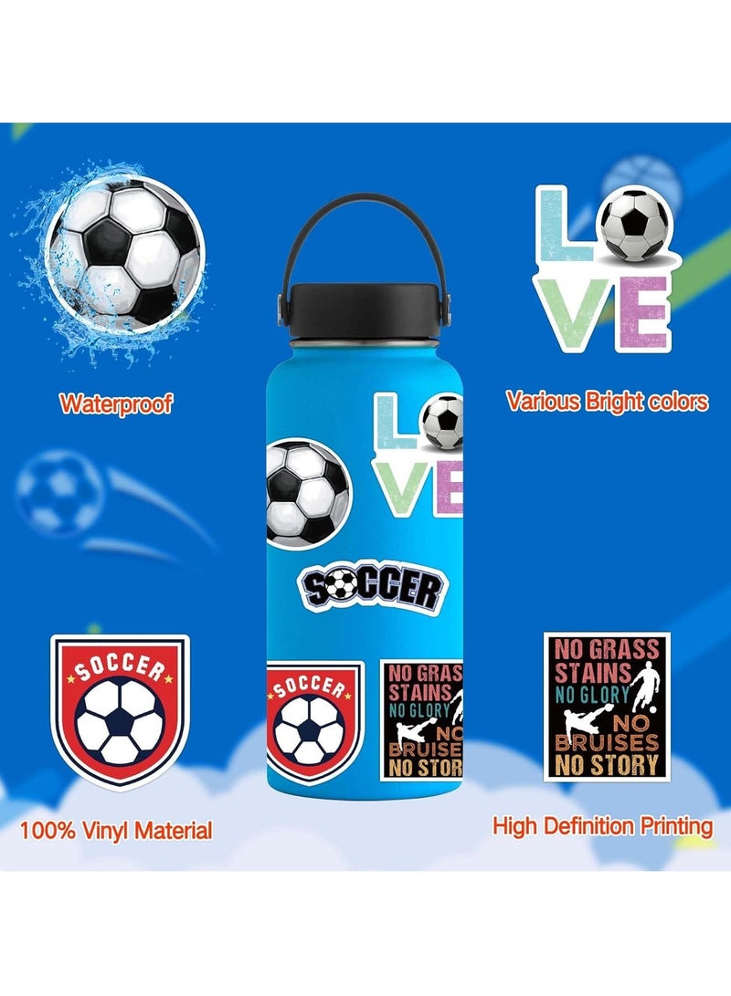 KASTWAVE 50PCS Soccer Stickers for Water Bottles, Soccer Gifts for Boys, for Laptop, Skateboard, Bicycle Soccer Gift Decal for Teens Kids Girls - Image 2