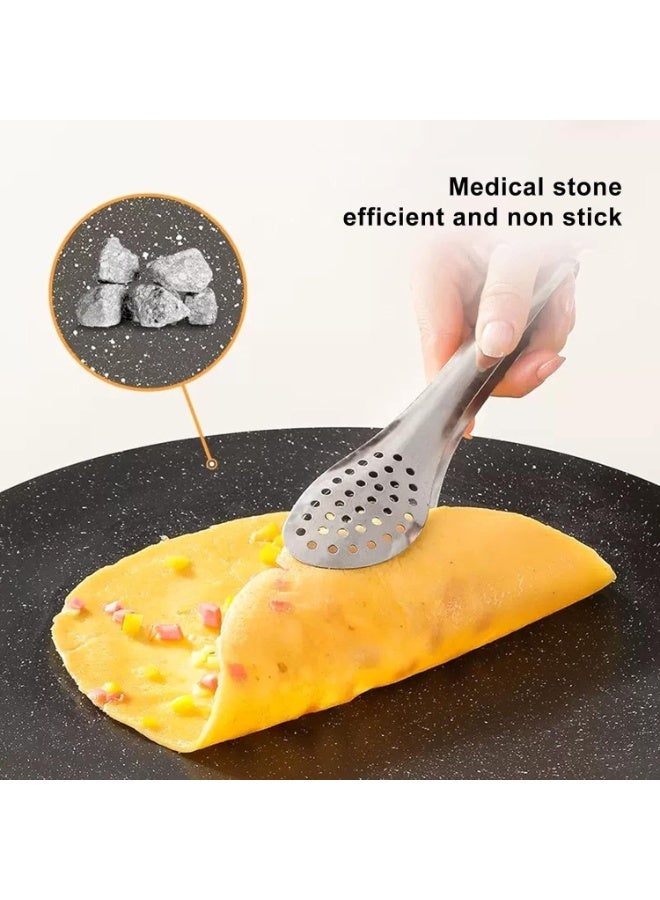 شواية باربيكيو كورية غير لاصقة، صينية شواء دائرية، مقلاة دائرية غير لاصقة للشواء بالحث، 36 سم - Image 5