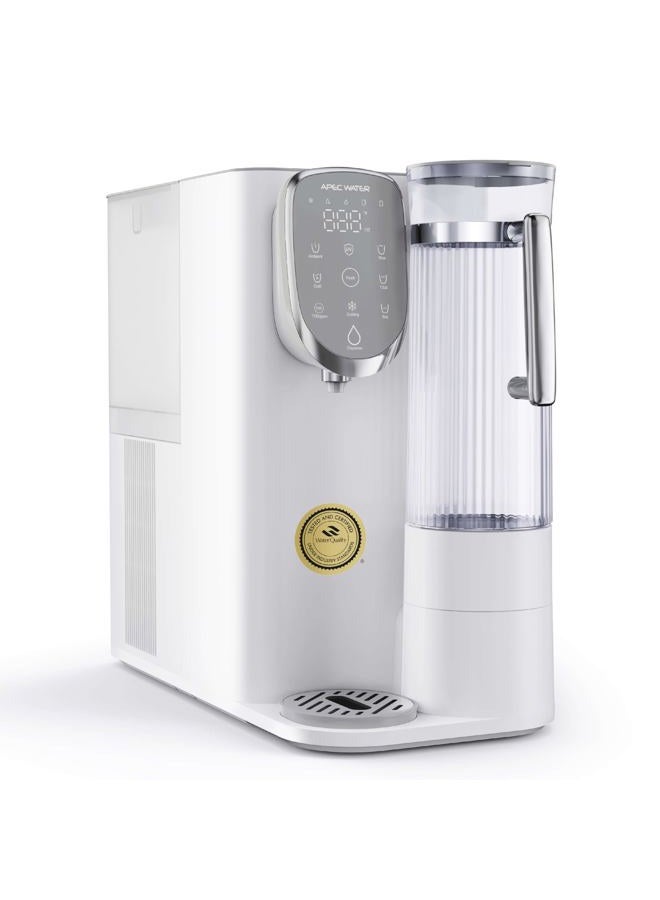 Countertop Reverse Osmosis Water Filter, Chills Purified Water 40°F, 6 Stage w/UV RO Filtration System, Removable Water Pitcher, Removes 1K+ Impurities NSF 372 & 58, Large Capacity & Quick Dispense