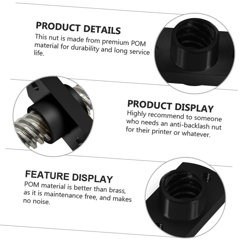 5Pcs Pom Lead Screw Nut High Precision Backlash Design For Printers CNC Mills DIY Projects - Image 3