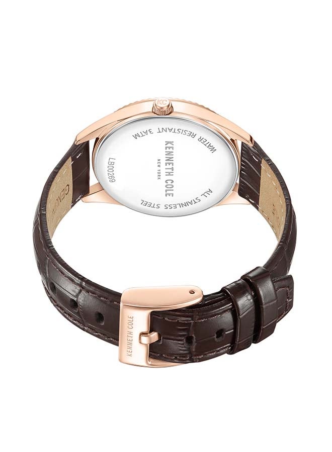 Kenneth Cole New York Genuine Diamond 36mm Quartz Analog Rose Gold Dial Watch For Women - Image 2