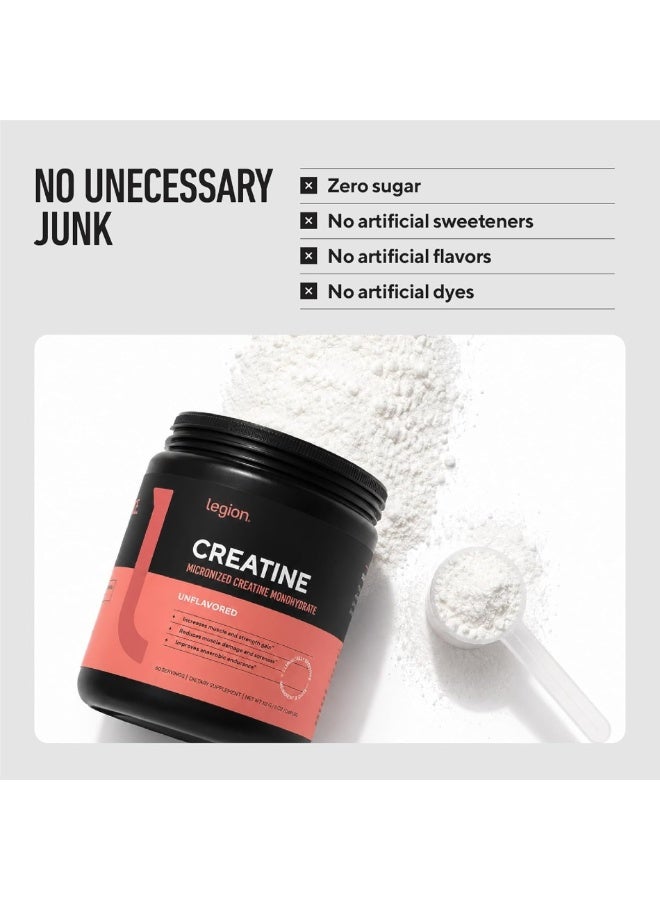 Micronized Creatine Monohydrate, Unflavored, Boosts Muscle And Strength Pain, Enhances Post-Workout Recovery, Improves Muscular Endurance, 60 Servings/Dietary Supplement/Net Wt 312 G / 11 Oz /0.69 Lbs