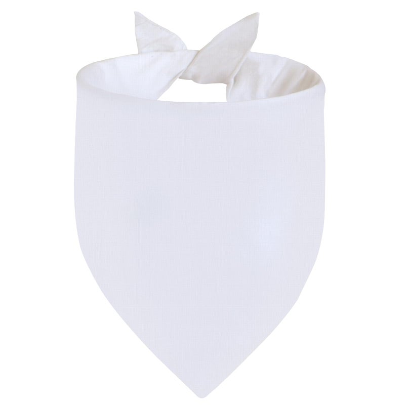 Agroon Blank Dog Bandanas White XLarge 1PCS, DIY Solid Cotton Scarf, Durable Triangle Reversible Bibs Handkerchief for Puppy Pet, Personalized Birthday/Party Fun Idea Gift - Image 1