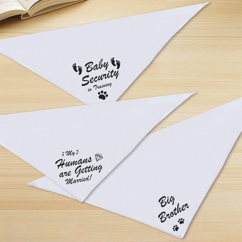 Agroon Blank Dog Bandanas White XLarge 1PCS, DIY Solid Cotton Scarf, Durable Triangle Reversible Bibs Handkerchief for Puppy Pet, Personalized Birthday/Party Fun Idea Gift - Image 3