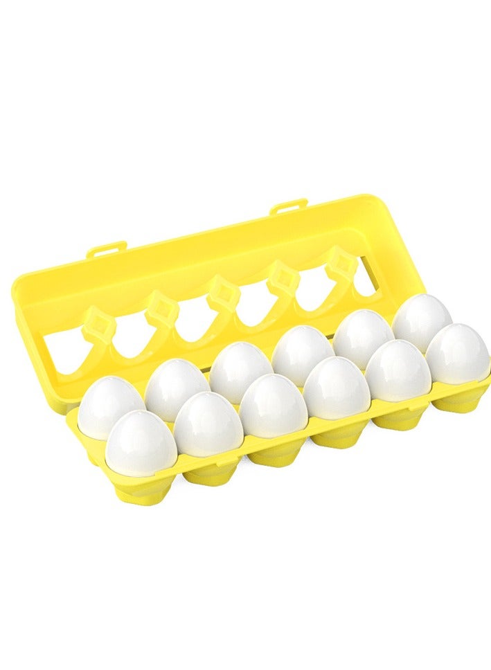 Easter Matching Game Eggs for Toddlers 12 pcs Set Color  Shape Egg Puzzle Toys Montessori Geometric Puzzle Sorter Smart Egg  Educational Preschool Fine Motor Skill Gifts for 1 2 3 Years Old Kids Boys Girls - Image 1