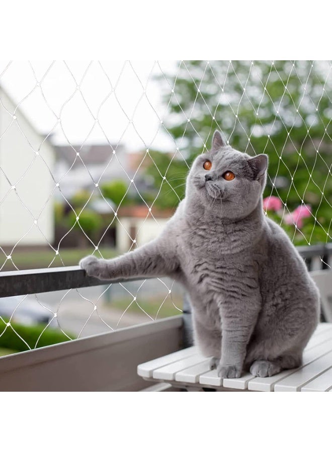 Balcony Pet Safety Net, Cat Weighing Anti Escape Net Transparent Anti jumping Window Fence Net, Nylon Garden Netting Protective Mesh with Fixing Rope, Hook and Positioning Pin(8x3M) - Image 2