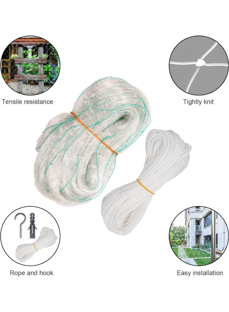 Balcony Pet Safety Net, Cat Weighing Anti Escape Net Transparent Anti jumping Window Fence Net, Nylon Garden Netting Protective Mesh with Fixing Rope, Hook and Positioning Pin(8x3M) - Image 3