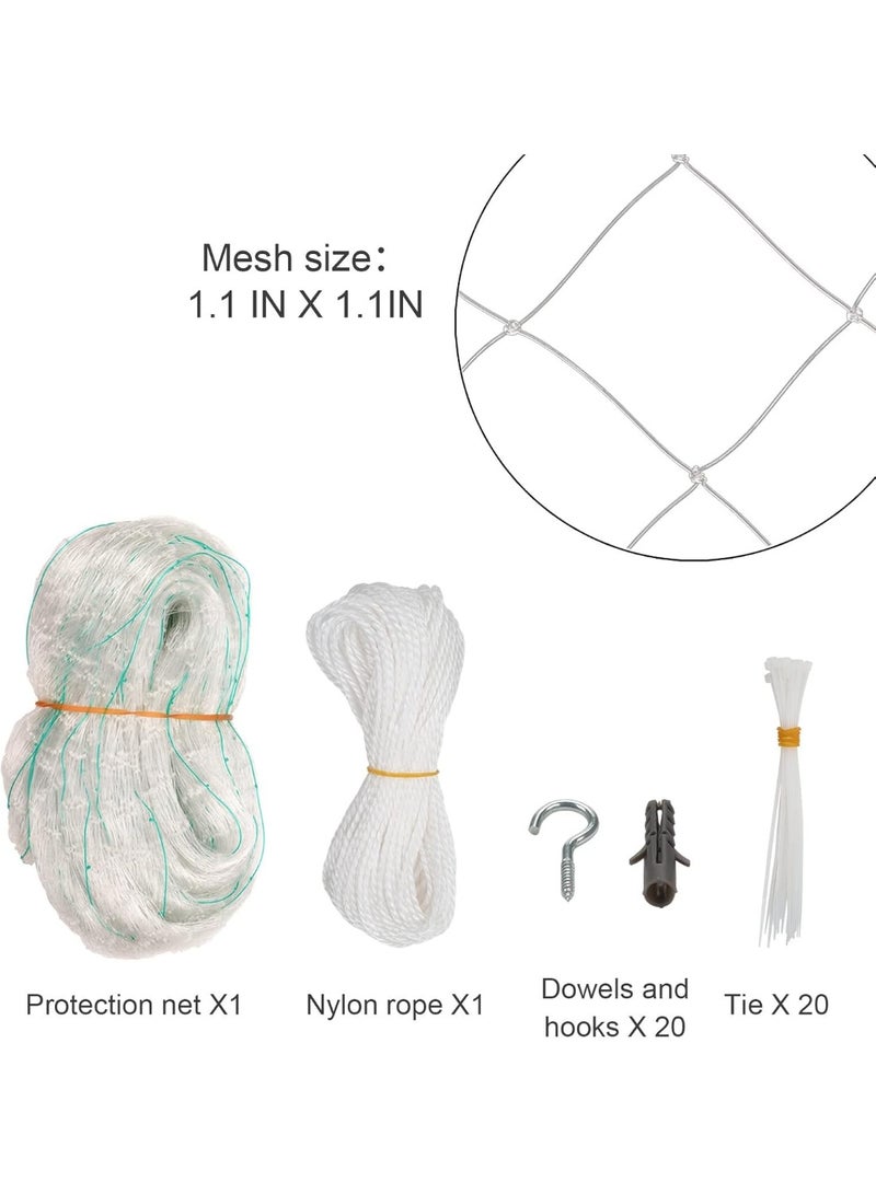 Balcony Pet Safety Net, Cat Weighing Anti Escape Net Transparent Anti jumping Window Fence Net, Nylon Garden Netting Protective Mesh with Fixing Rope, Hook and Positioning Pin(8x3M) - Image 4