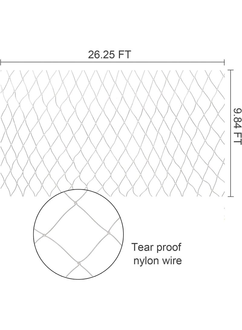 Balcony Pet Safety Net, Cat Weighing Anti Escape Net Transparent Anti jumping Window Fence Net, Nylon Garden Netting Protective Mesh with Fixing Rope, Hook and Positioning Pin(8x3M) - Image 5