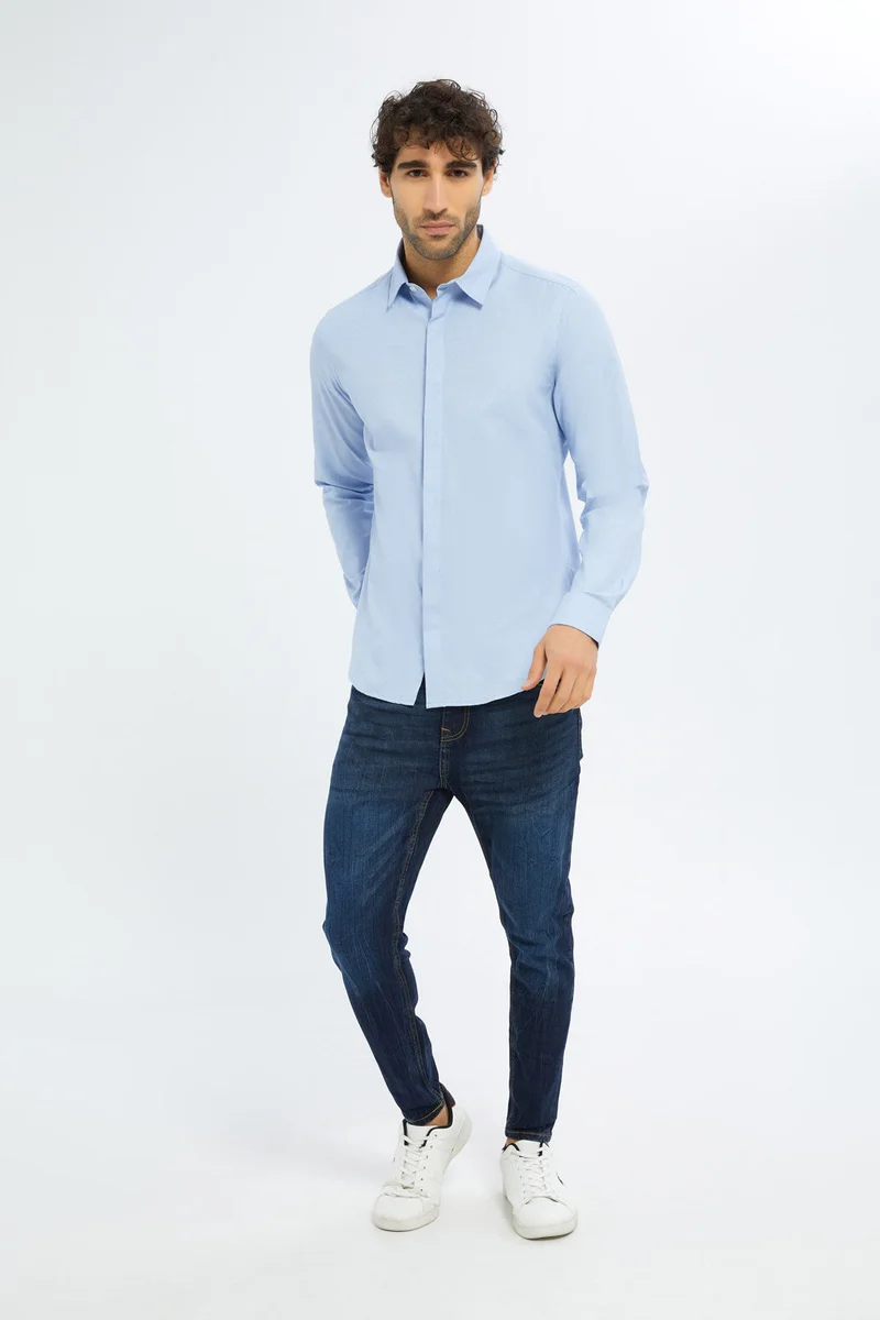 Redtag Men Navy 5-Pocket Skinny Fit Jeans