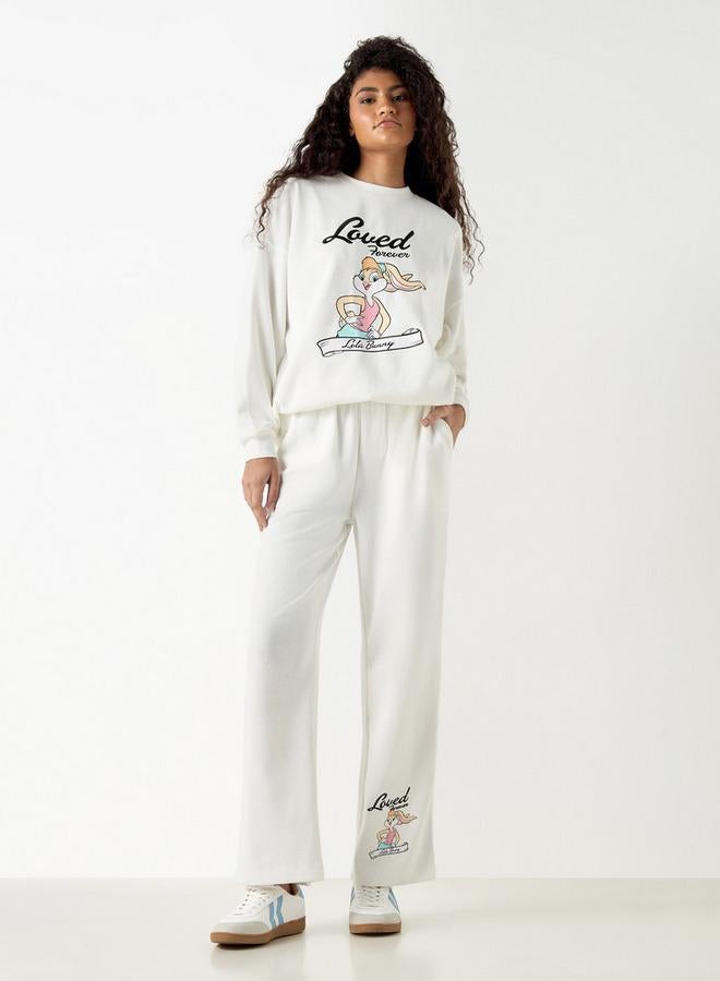 اس بي كاركترز سويت شيرت بياقة ضيّقة وأكمام طويلة وطبعات لولا باني - Image 2