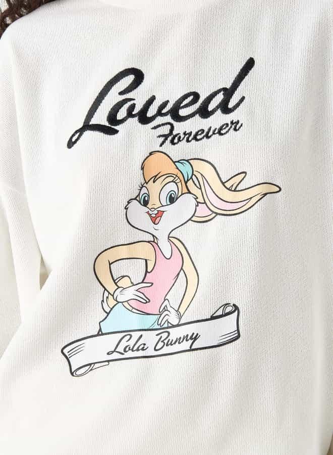 اس بي كاركترز سويت شيرت بياقة ضيّقة وأكمام طويلة وطبعات لولا باني - Image 4