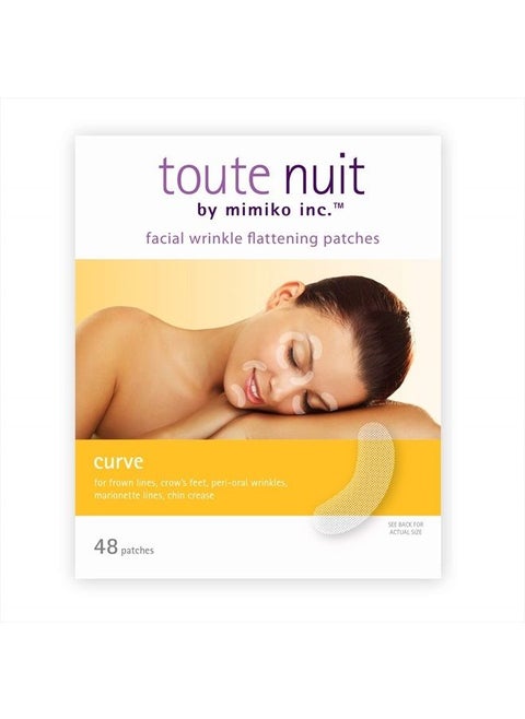 Toute Nuit Wrinkle Patches, Face Tape, Curve - Reducing Fine Lines Around Eyes and Mouth - 48 Patches