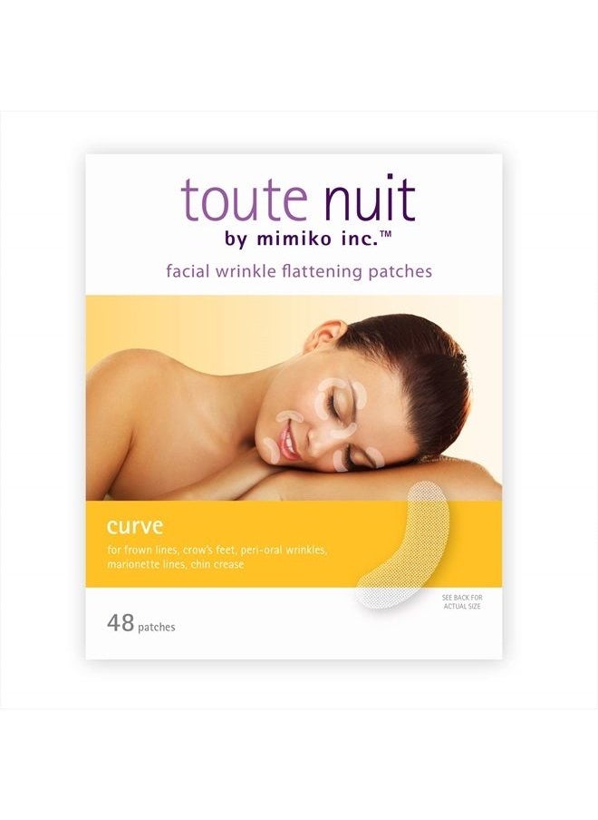 Toute Nuit by Mimiko Inc. - Toute Nuit Wrinkle Patches, Face Tape, Curve - Reducing Fine Lines Around Eyes and Mouth - 48 Patches - Image 1