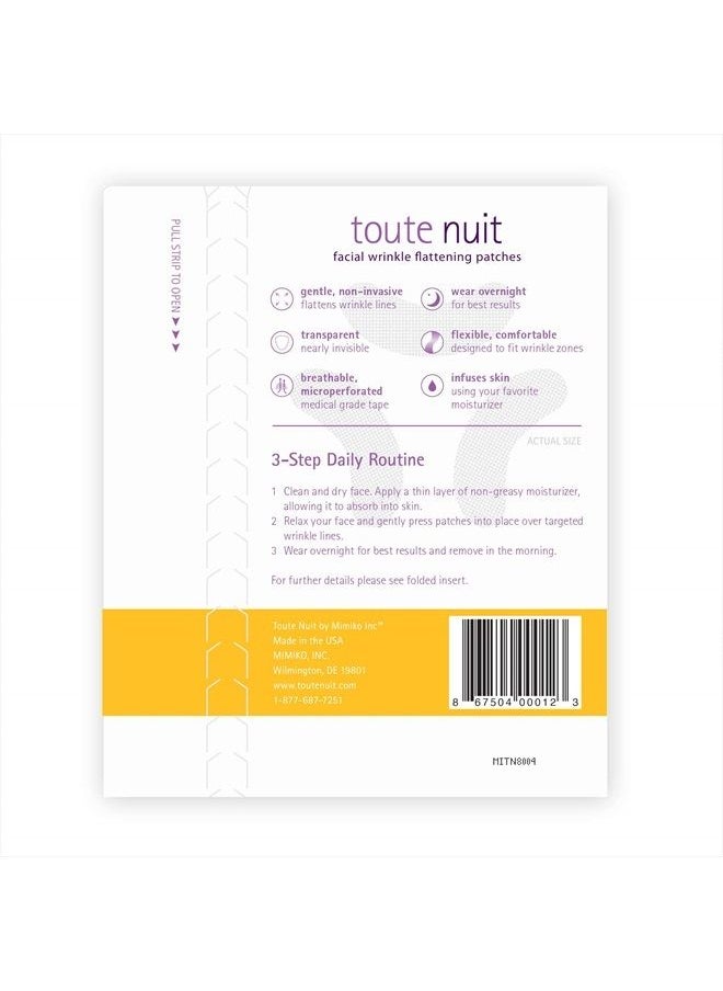 Toute Nuit by Mimiko Inc. - Toute Nuit Wrinkle Patches, Face Tape, Curve - Reducing Fine Lines Around Eyes and Mouth - 48 Patches - Image 1