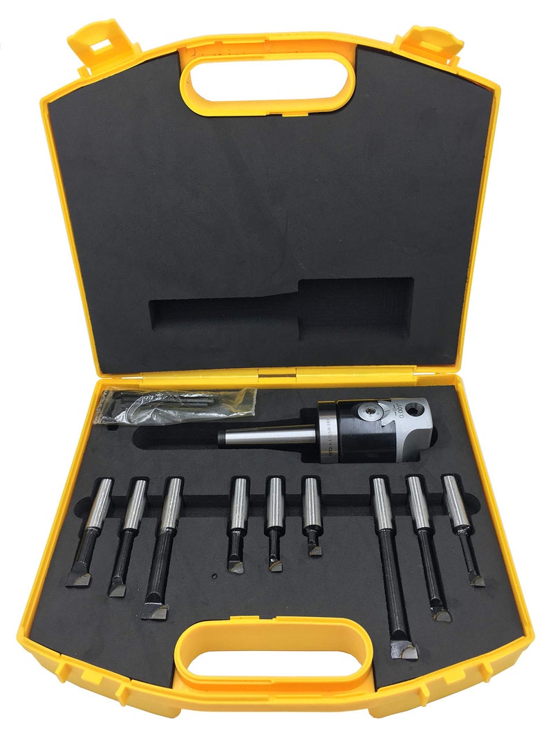 ONESTEP-TOOLS Boring Head 2"(7/8-20) With MT2 Shank 3/8-16 Thread and 9Pcs 1/2" Shank Boring Bar Sets - Image 1
