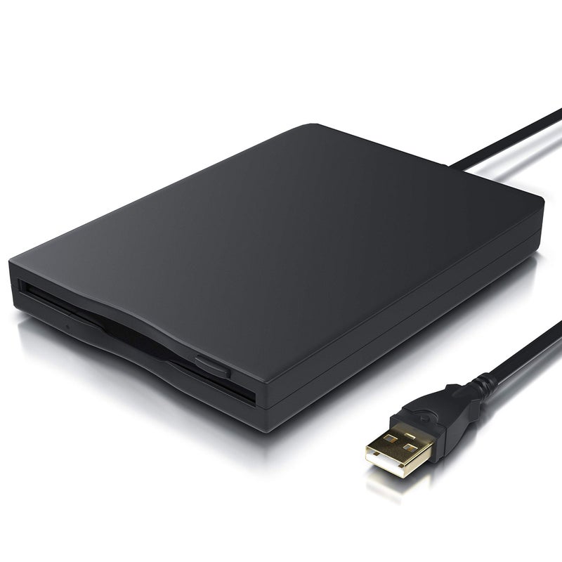 YEY USB Floppy Drive,Floppy Disk Reader 3.5-inch External Portable 1.44 MB FDD for Windows XP/7/8/10/11 PC Laptop Plug and Play No Extra Driversâ€“ Black