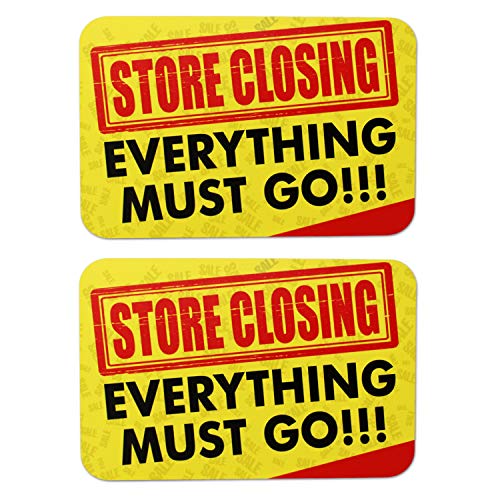 Zelica Store Closing Sign | Everything Must Go Big Sale Sign for Stores, Shops going out of business sign big sale sign| 8 in x 12 in (2 Pack) - Image 4