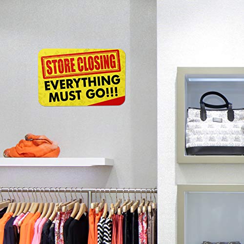 Zelica Store Closing Sign | Everything Must Go Big Sale Sign for Stores, Shops going out of business sign big sale sign| 8 in x 12 in (2 Pack) - Image 2
