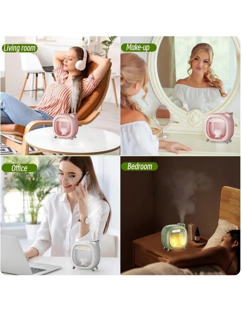 AROAQ Mini Home Desktop Humidifier, USB Rechargeable Large Capacity Humidifier, Ultra Quiet Cool Mist Purification Mini Humidifier, Portable Essential Oil Diffuser For Desktop Living Room Yoga, (Green)  - Image 5