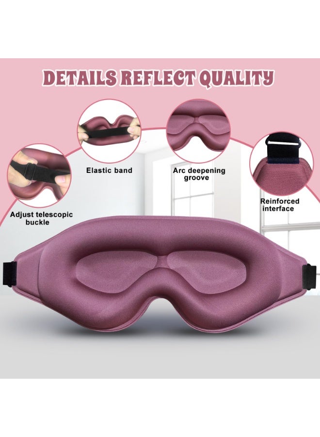 كيو زد قناع عيون متطور ثلاثي الأبعاد للنوم، قناع عيون ناعم للغاية لطيف على البشرة، قناع عيون معتم 100% للنوم، قناع نوم لتمديد الرموش، أقنعة عيون للنوم للرجال والنساء - Image 5