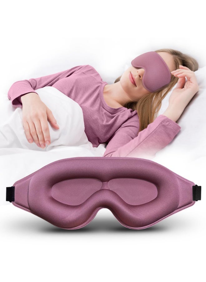 كيو زد قناع عيون متطور ثلاثي الأبعاد للنوم، قناع عيون ناعم للغاية لطيف على البشرة، قناع عيون معتم 100% للنوم، قناع نوم لتمديد الرموش، أقنعة عيون للنوم للرجال والنساء - Image 1