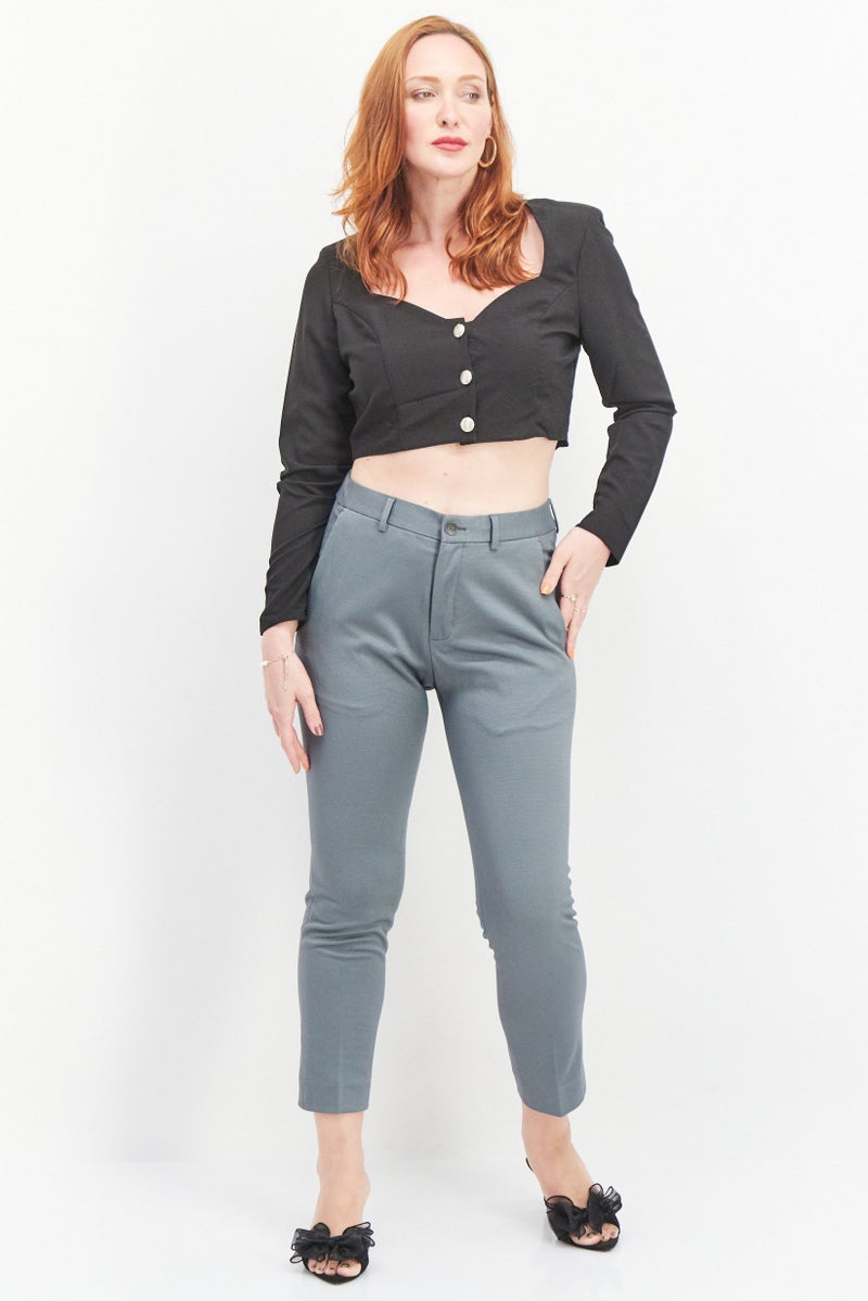 ASOS بلوزة بتصميم أسوس للنساء بياقة على شكل قلب وأكمام طويلة، سوداء - Image 4