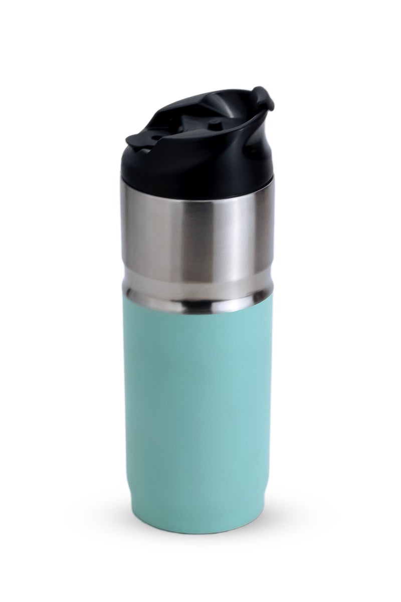 NESSAN Teal Blue Dual-Use Travel Mug 380ml - Double Wall Vacuum Insulated Stainless Steel Cup with Straw & Direct Sip Lid - Image 4