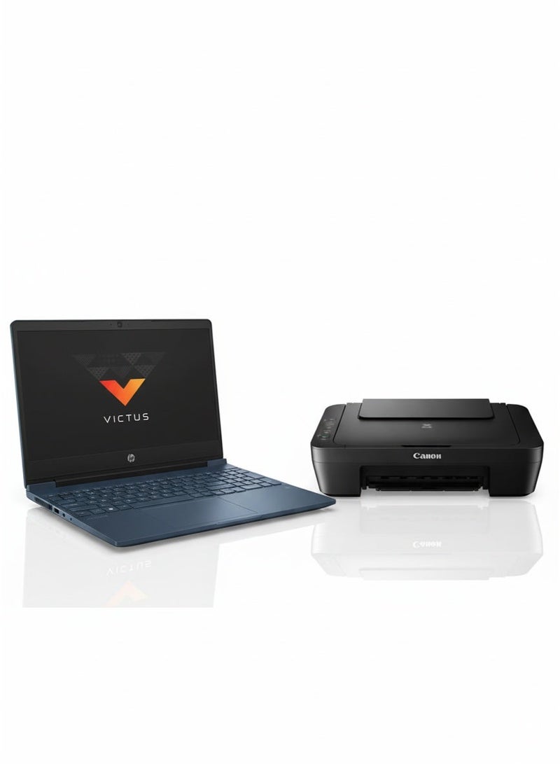 Canon PIXMA MG2541S, Compact Home All-In-One Printer, Scanner and Copier Grey & Victus 15-FA1038NE Gaming Laptop Intel Core I7-13700H 512GB SSD 8GB Ram Nvidia GeForce RTX 3050 6GB 15.6'' Inch FHD - BlueBundle - Image 1