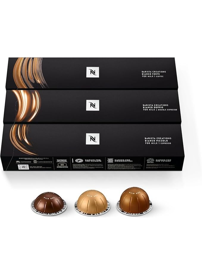 Nespresso Barista Creations Bianco Variety Vertuo Line Coffee Capsules Double Espresso.