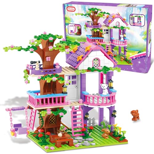 Sitodier Tree House Building Set for Girls 558pcs Treehouse Building Blocks Toys Forest Camp House Bricks Kit with Animals Birthday for Kids Girls Boys Age 6 7 8 9 10 11 12 - Image 1