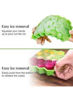 Honeycomb Silicone Flexible Ice Cube Tray with Lid, 37 Holes, Flexible and Soft Suitable for Beverage Fridge Freezer for Making Small Ice Cubes- Green - pzsku/ZF26E251D353EDF801394Z/45/_/1735657702/a5ac9126-f1af-4fff-8c21-f5f8c6a0328f