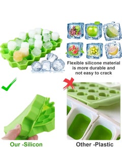 Honeycomb Silicone Flexible Ice Cube Tray with Lid, 37 Holes, Flexible and Soft Suitable for Beverage Fridge Freezer for Making Small Ice Cubes- Green - pzsku/ZF26E251D353EDF801394Z/45/_/1735657712/42e1ac2f-3205-4da6-940c-8b417ea4f7b4