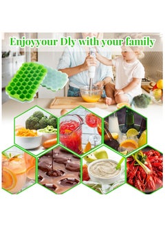 Honeycomb Silicone Flexible Ice Cube Tray with Lid, 37 Holes, Flexible and Soft Suitable for Beverage Fridge Freezer for Making Small Ice Cubes- Green - pzsku/ZF26E251D353EDF801394Z/45/_/1735657725/7af0edc0-c927-4e74-a02d-2172bd13b5a8