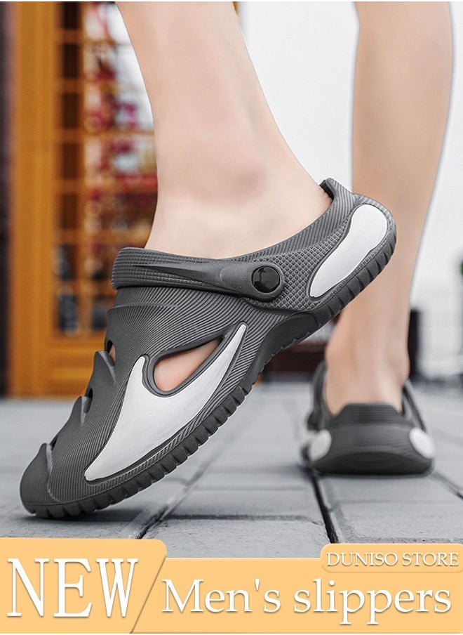 DUNISO Men's slippers Summer Sandals Lightweight Slide Sandal with Non-slip Soles Thick Sole Beach Slipper Breathable Slip-on Sandal House Flat Slipper for Pool Beach Yard Kitchen Shower  - Image 1