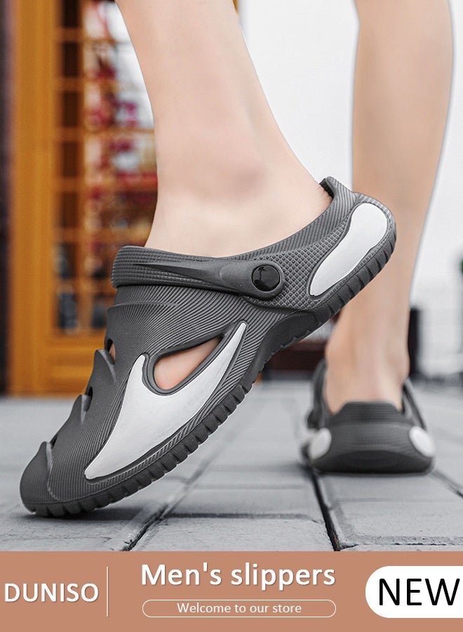 DUNISO Men's slippers Summer Sandals Lightweight Slide Sandal with Non-slip Soles Thick Sole Beach Slipper Breathable Slip-on Sandal House Flat Slipper for Pool Beach Yard Kitchen Shower - Image 1