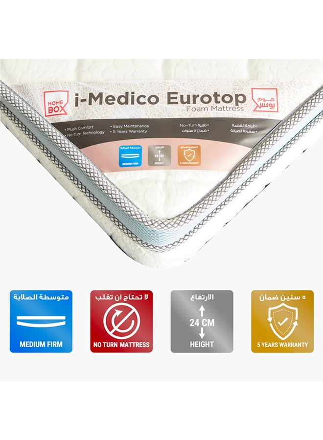 Home Box I-Medico Eurotop Single Rebonded Foam Mattress 24x200x90cm with 5 year warranty - Image 1