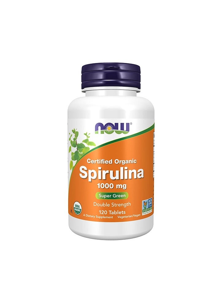 now Certified Organic Spirulina - 120 Tablets - Image 1