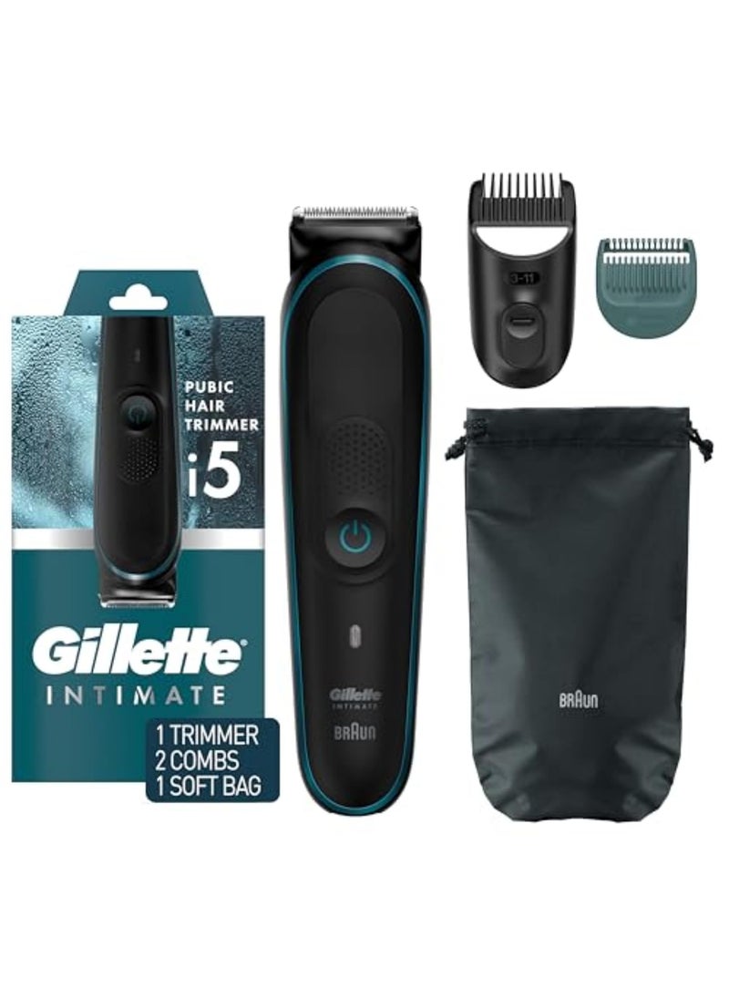 Gillette Gillette Intimate Mens Manscape Pubic Hair Trimmer SkinFirst Ball Trimmer For Men Waterproof Cordless For WetDry Use Electric Shaver For Men Lifetime Sharp Blades Manscaping Body Groomer 