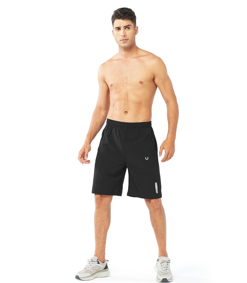 NORTHYARD Men's Athletic Running Shorts Gym Workout Shorts 7"/ 9"/ 5" Quick Dry Lightweight Sports Basketball Exercise Tennis Exercise Black-9inch M - Image 5