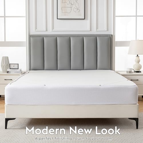 MIYE Jacquard Fabric Box Spring CoverSuper Stretchy Wrap Around 4 Sides Elastic Bed SkirtWrinkle Fading ResistantWashable Easy Fit White King - Image 3