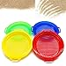 OJYUDD 4 Pack Sand Sifter Sieves for Adults Plastic Sand Sifting Pans for Beachcombing Gardening Gold Panning Outdoor Exploration Red Blue Yellow Green - Image 3
