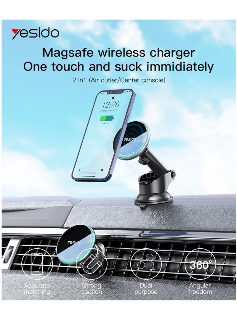 Yesido C132 Strong 12 Pcs Magnets Inside Magnetic Holder For iPhone Using Mobile Phone Holde - Black - Image 2