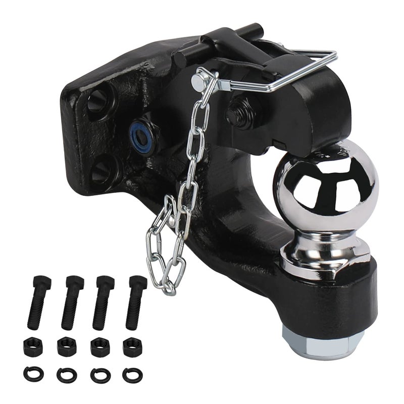 ONLTCO Pintle Hook Pintle Hitches Receiver Hook 10 TON Combination Hitch Ball 2516 Fits Hitch Hook Military Receiver 12000 lbs