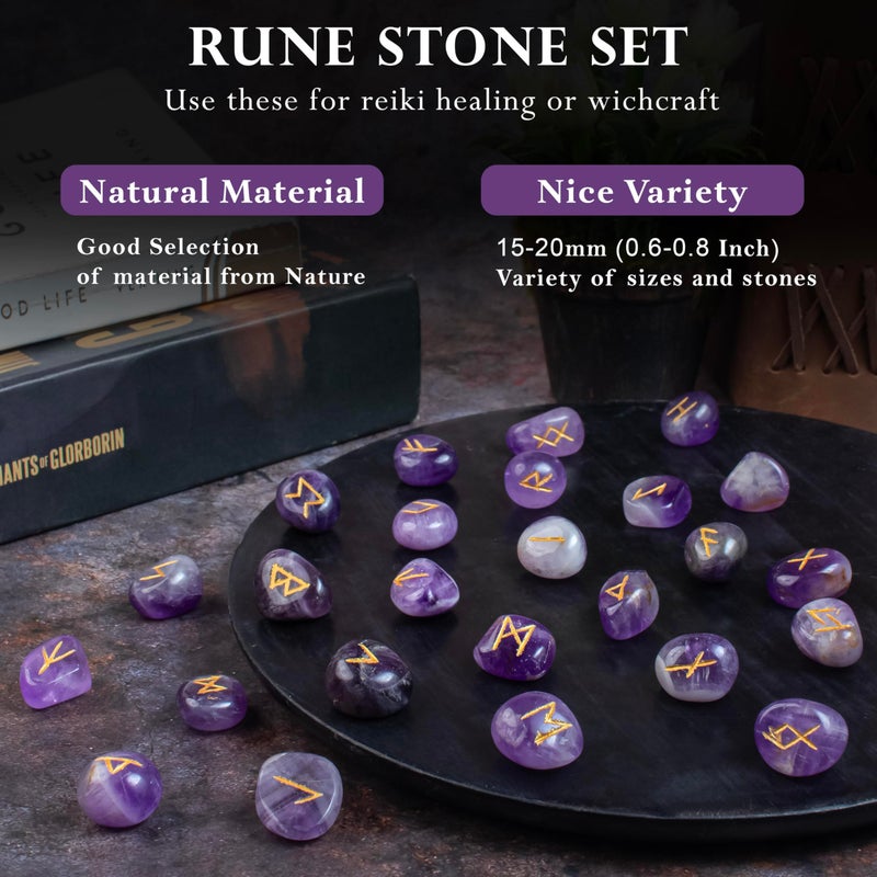 Crocon Oplaite Rune Stones Set with Elder Futhark Alphabet Engraved Symbol for Energy Genrator Chakra Balancing EMF Protection Home Office Decorative Stone Size :- 15-20 mm Approx - Image 3
