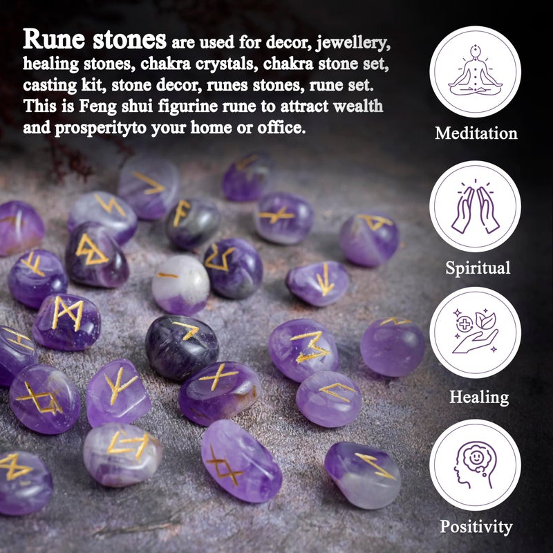 Crocon Oplaite Rune Stones Set with Elder Futhark Alphabet Engraved Symbol for Energy Genrator Chakra Balancing EMF Protection Home Office Decorative Stone Size :- 15-20 mm Approx - Image 5