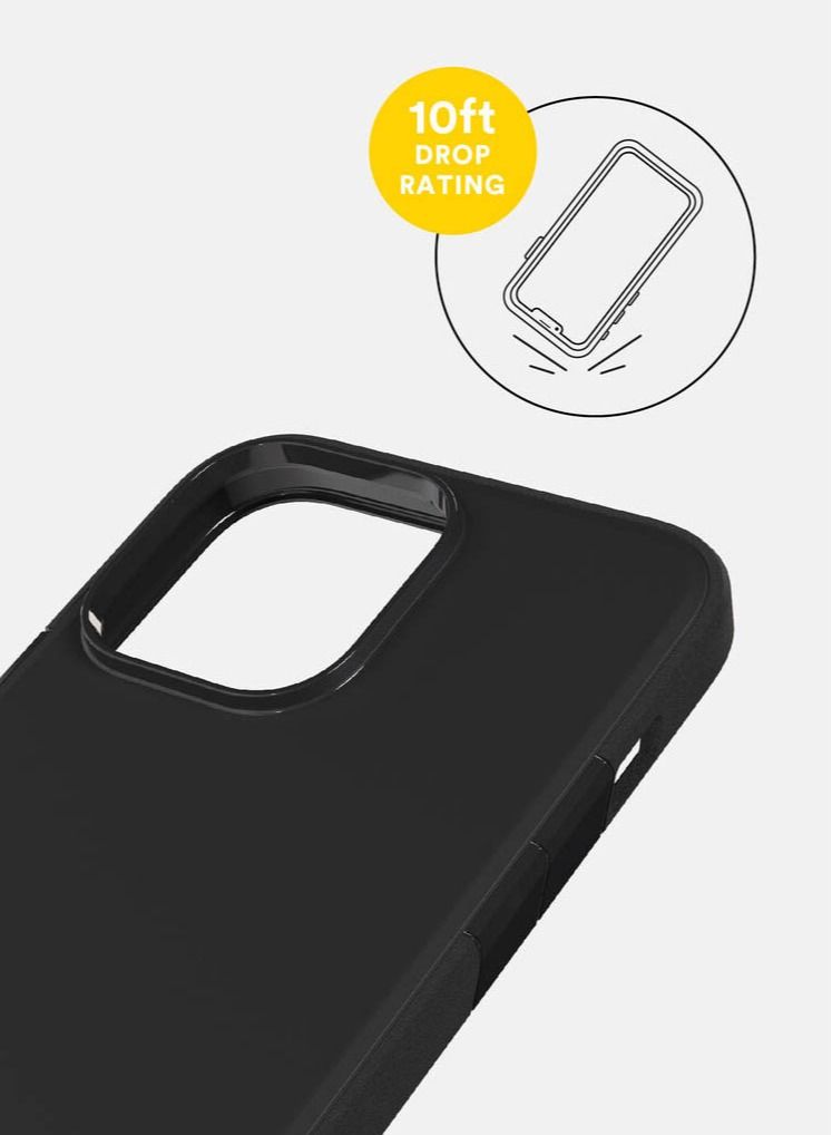Bodyguardz غطاء حماية Solitude لجهاز iPhone 14 Pro Max مع حماية من السقوط حتى 10 أقدام - أسود - Image 3